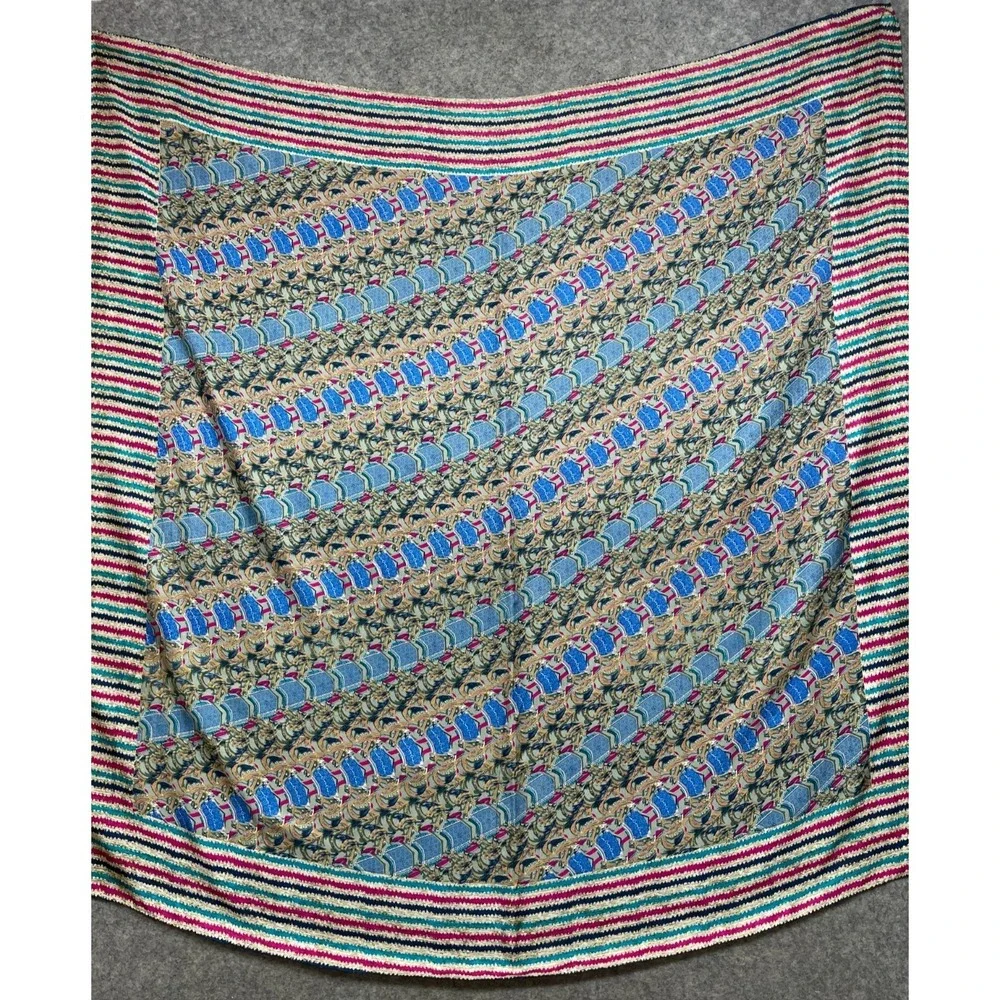 Parekh Bugbee Silkhorse Scarf Multicolor Equestrian Silk 41x42